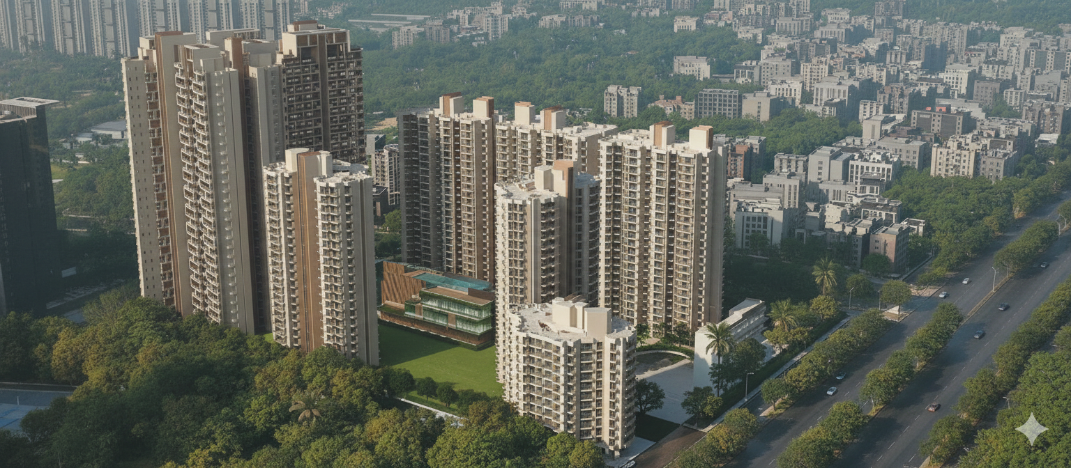 Future Estate site plan - Plot GH16E Sector 1, 32,000 sq mtrs with 100m green belt